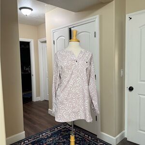 Coolibar Mauve Leaf Print Top